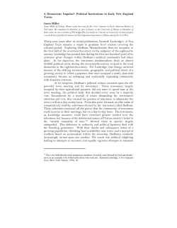 A Democratic Impulse?: Political Institutions in Early New England