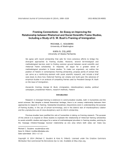 Framing Connections: An Essay on Improving the Relationship