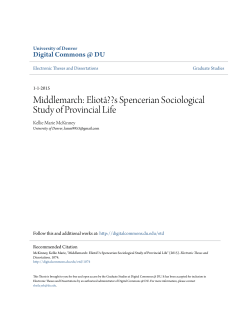 Eliot&acirc;??s Spencerian Sociological Study of Provincial Life