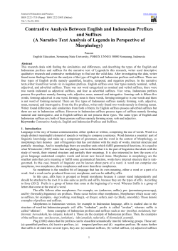 Contrastive Analysis Between English and Indonesian Prefixes and