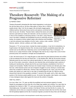Theodore Roosevelt: The Making of a Progressive