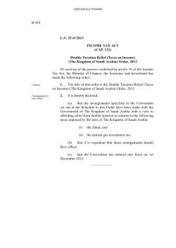 Double Tax Agreement (The Kingdom of Saudi Arabia) Order, 2012