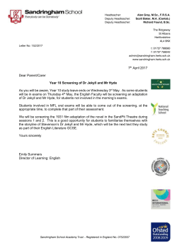 152 &ndash; Year 10 Screening of Dr Jekyll and Mr Hyde