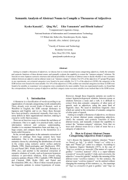 Semantic Analysis of Abstract Nouns to Compile a Thesaurus of