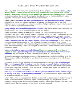 Martin Luther Breaks Away from the Church (HA)