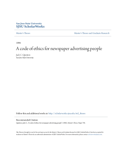 A code of ethics for newspaper advertising people