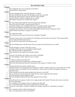 Beowulf Study Questions 2016