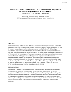 novel lead free bronze bearing materials produced by powder