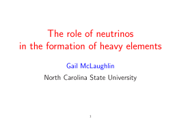 The role of neutrinos in the formation of heavy elements