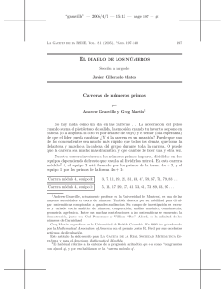 Carreras de n&uacute;meros primos (A. Granville)