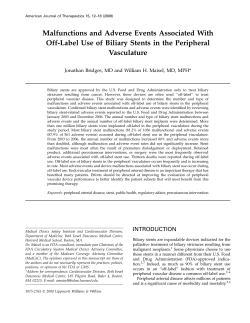 Malfunctions and Adverse Events Associated