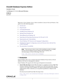 Oracle&reg; Database Express Edition