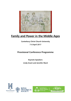 Conference Programme 161kb - Canterbury Christ Church University