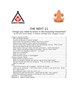 THE NEXT 21 - 3rd Ottawa Scouting Group