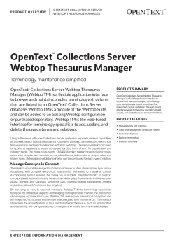 OpenText&trade; Collections Server Webtop Thesaurus Manager