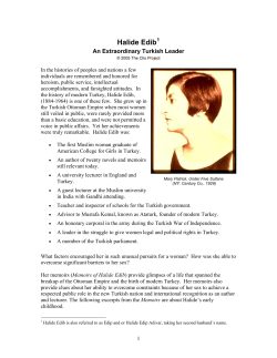 Halide Edib - An Extraordinary Turkish Leader