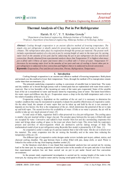 Thermal Analysis of Clay Pot in Pot Refrigerator