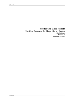 Model Use Case Report Use Case Document for Magic Library