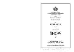 schedule - Sandringham Flower Show