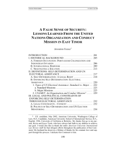 a false sense of security: lessons learned from the united nations