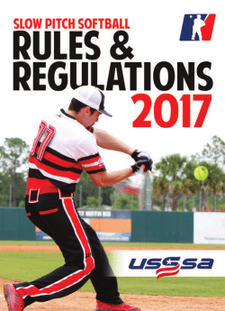 2017 USSSA Slowpitch Softball Official Rule Book