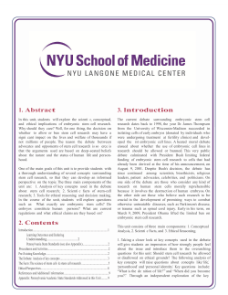 Embryonic Stem Cell Research: Bioethical Dimensions