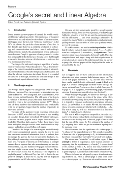 Google`s secret and Linear Algebra