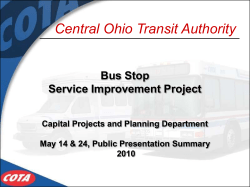 to our Bus Stop Service Improvement Project