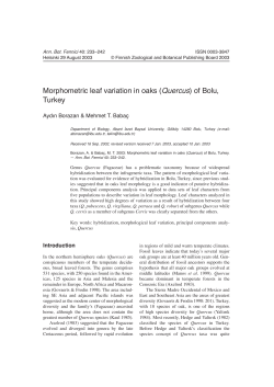Morphometric leaf variation in oaks (Quercus) of Bolu, Turkey