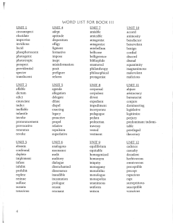 WORD LIST FOR BOOK III