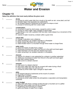 Water and Erosion