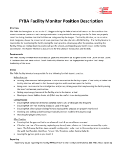 FYBA Facility Monitor Position Description - Folsom