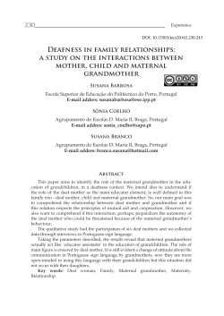 Deafness in family relationships: a study on the interactions between
