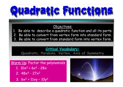 Quadratic Functions [Compatibility Mode] - Parkway C-2
