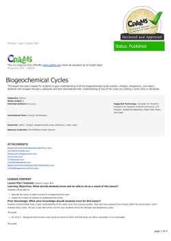 Biogeochemical Cycles
