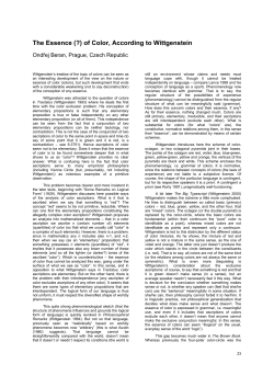The Essence (?) of Color, According to Wittgenstein