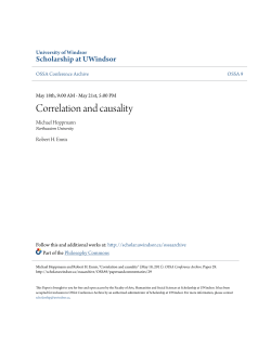 Correlation and causality - Scholarship at UWindsor