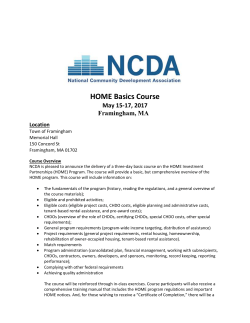 HOME Basics Course - National Community Development Association