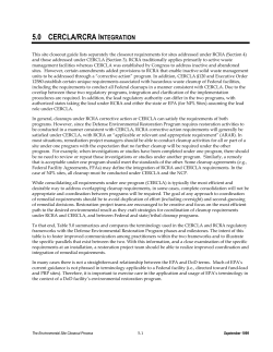 5.0 CERCLA/RCRA Integration