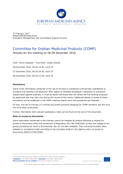 Minutes of the COMP meeting 6-8 December 2016 - EMA