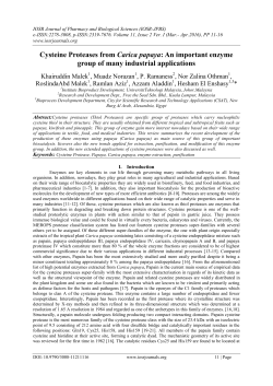 Cysteine Proteases from Carica papaya: An important enzyme