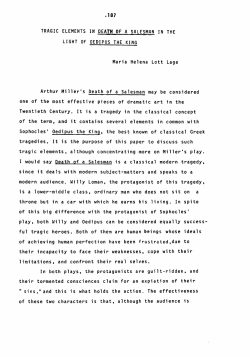 TRAGIC ELEMENTS IN DEATH OF A SALESMAN IN THE LIGHT OF