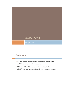 SOLUTIONS Solutions