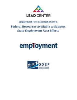 Employment First Technical Brief #4: Federal