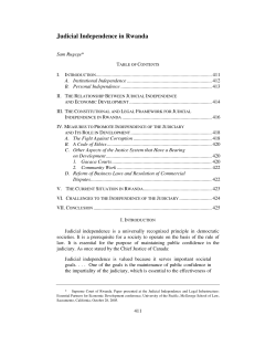 Judicial Independence in Rwanda