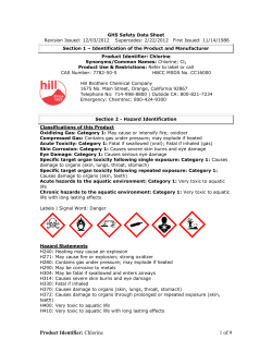 SDS of Chlorine