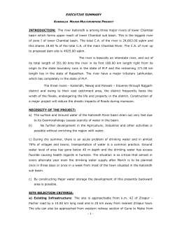 EXECUTIVE SUMMARY INTRODUCTION: The river Kalisindh is