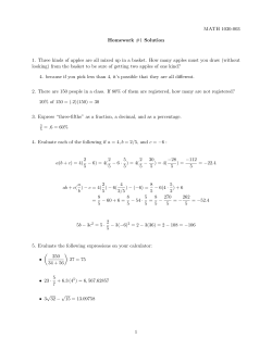 MATH 1030-003 Homework #1 Solution 1. Three kinds of apples are