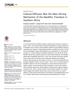 Cultural Diffusion Was the Main Driving Mechanism of the