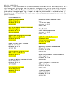 LODGING SUGGESTIONS: Downtown is 3.5 miles/approximately 10